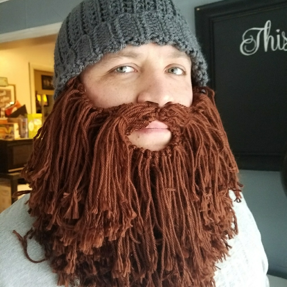 Men's faux beard hat